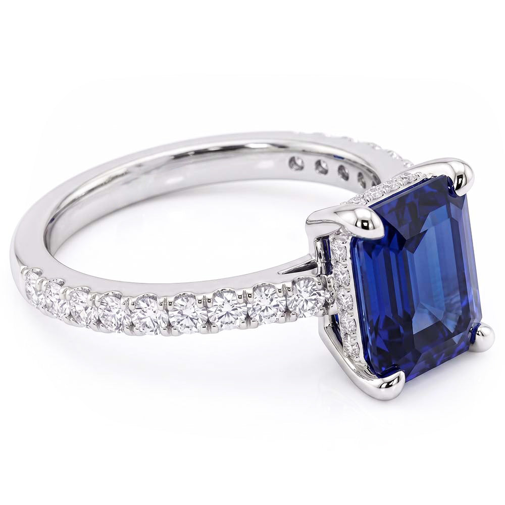 Natural Sapphire Ring 2.50ct - White Gold 14K