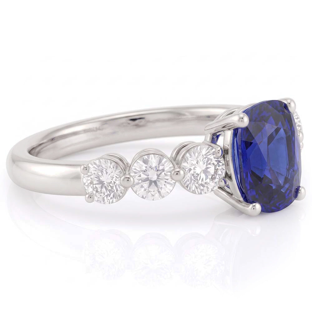 Natural Sapphire Ring 2.50ct - White Gold 14K