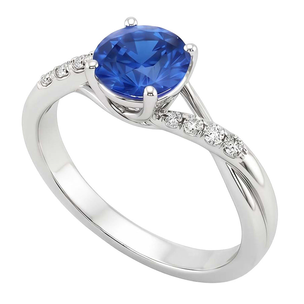 Natural Sapphire Ring 2.50ct - White Gold 14K