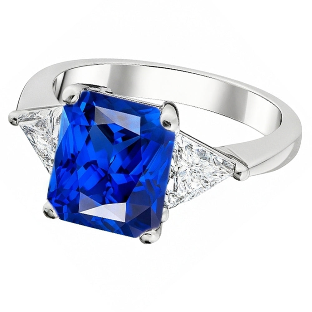 Natural Sapphire Ring 2.50ct - White Gold 14K