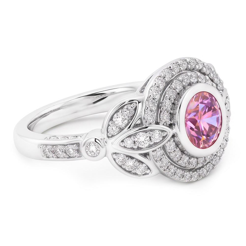 Natural Sapphire Ring 2.50ct - White Gold 14K