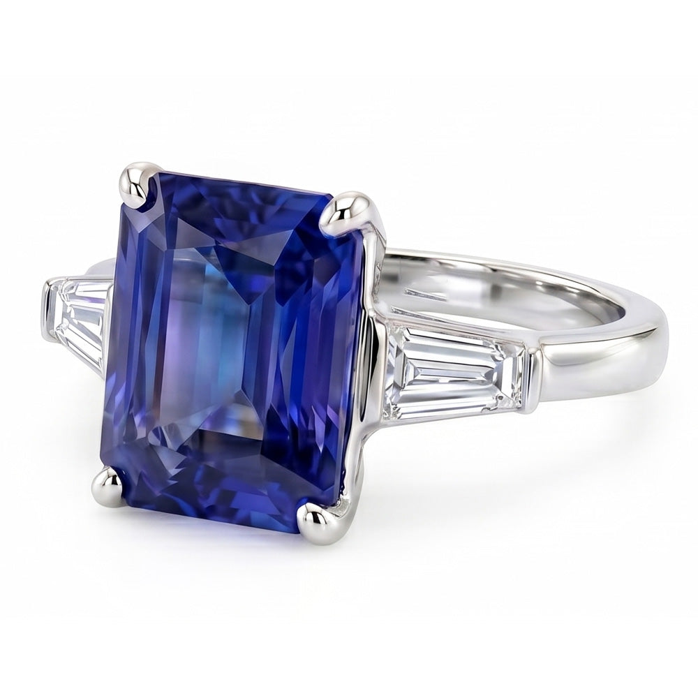 Natural Sapphire Ring 2.50ct - White Gold 14K