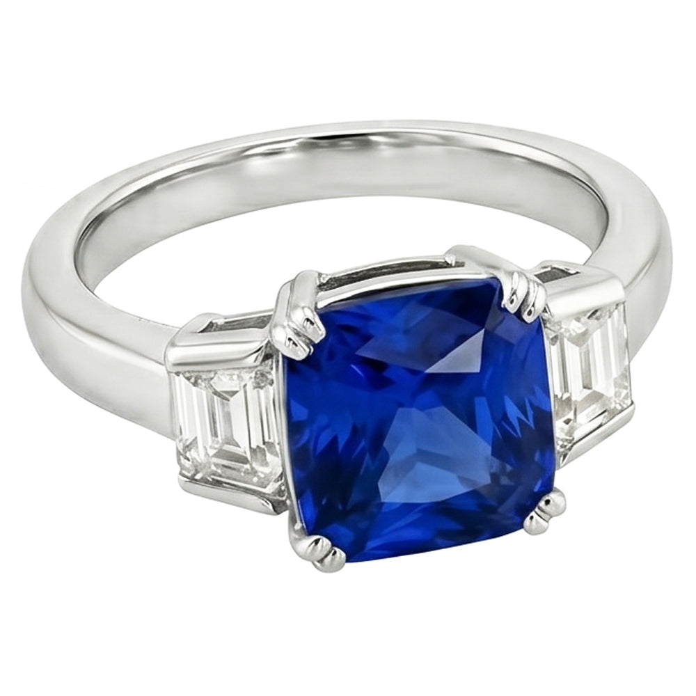 Natural Sapphire Ring 2.50ct - White Gold 14K