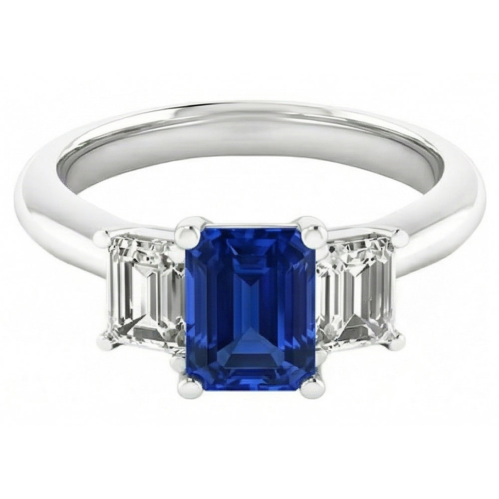 Natural Sapphire Ring 2.50ct - White Gold 14K
