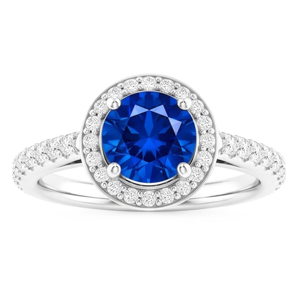 Natural Sapphire Ring 2.50ct - White Gold 14K