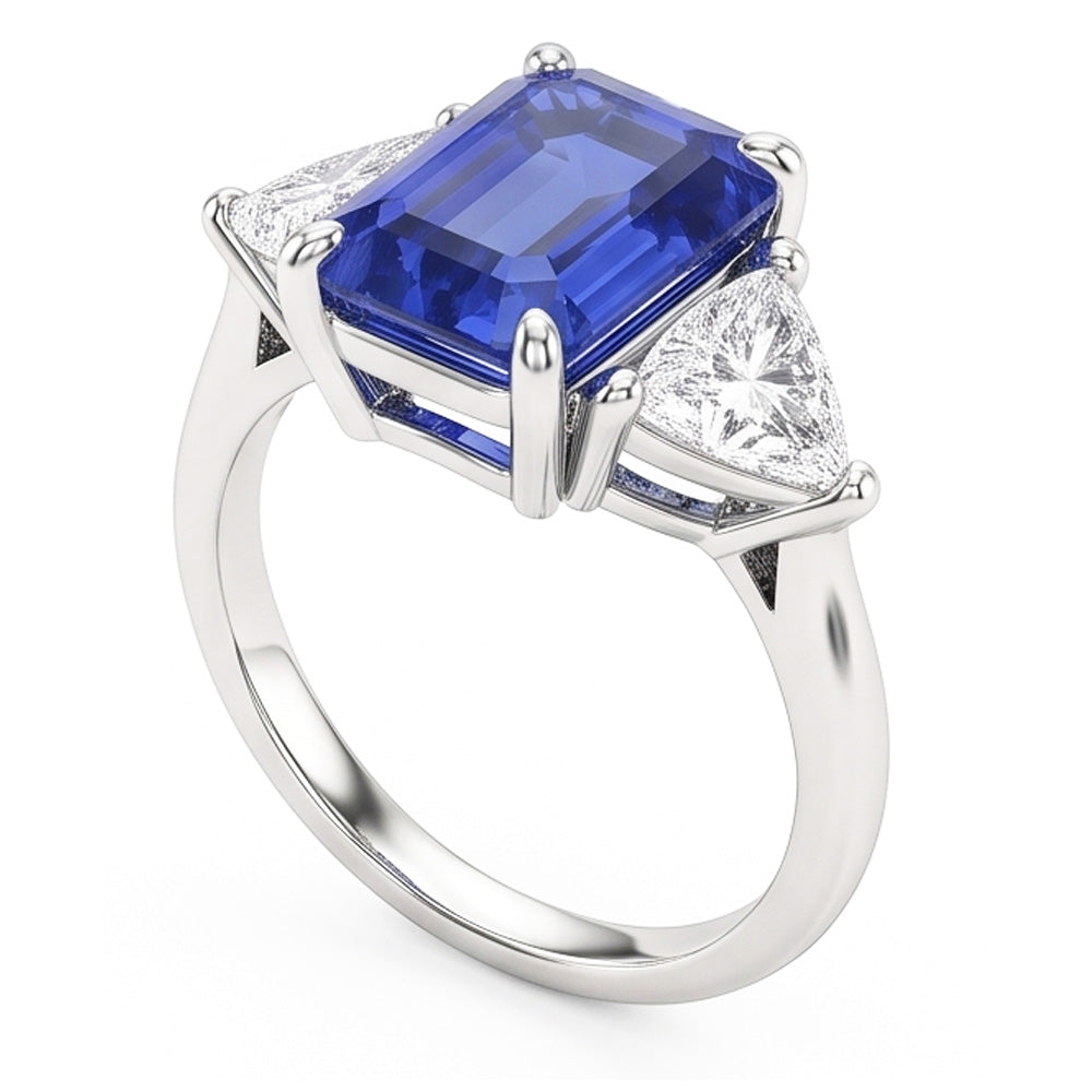 Natural Sapphire Ring 2.50ct - White Gold 14K