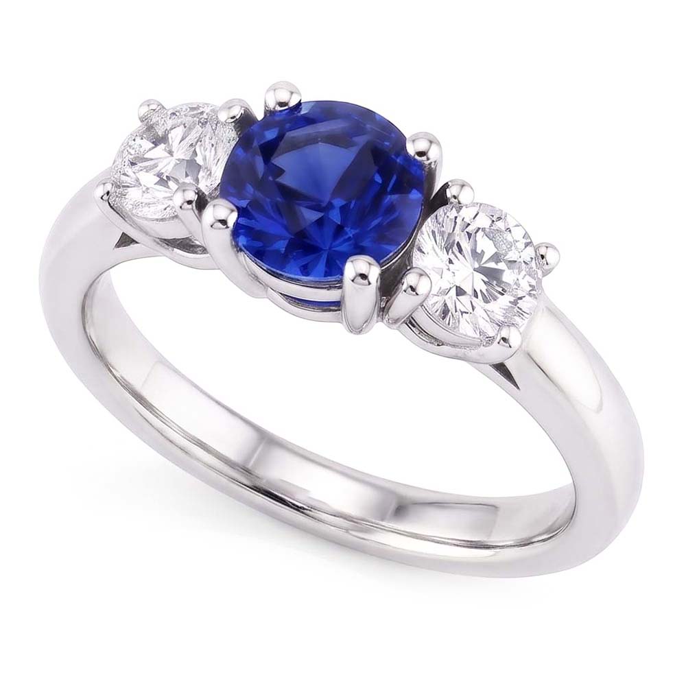 Natural Sapphire Ring 2.50ct - White Gold 14K