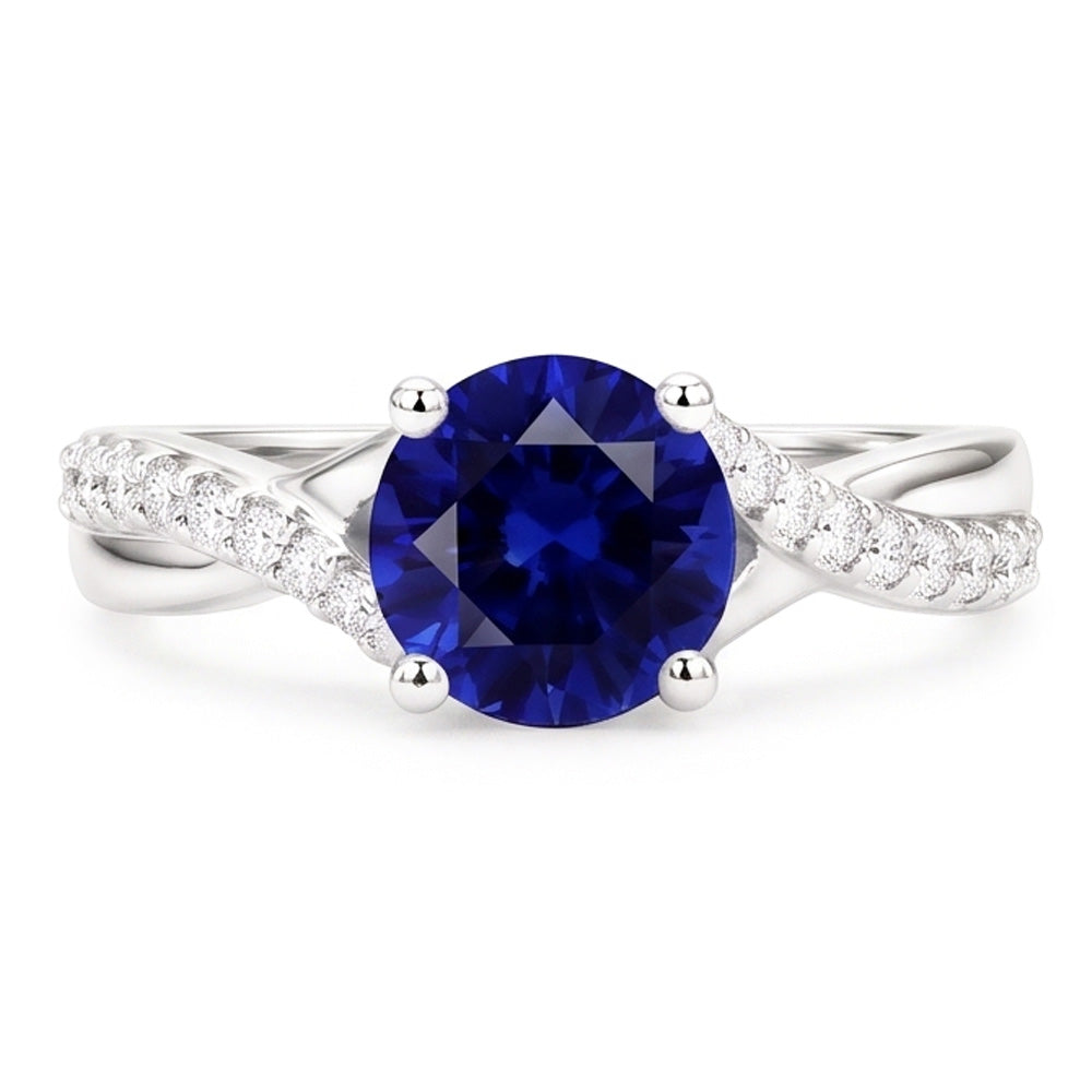 Natural Sapphire Ring 2.50ct - White Gold 14K
