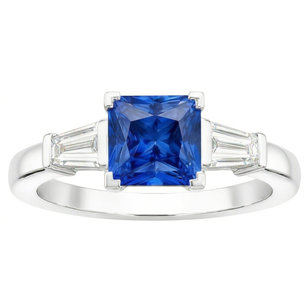 Natural Sapphire Ring 2.50ct - White Gold 14K
