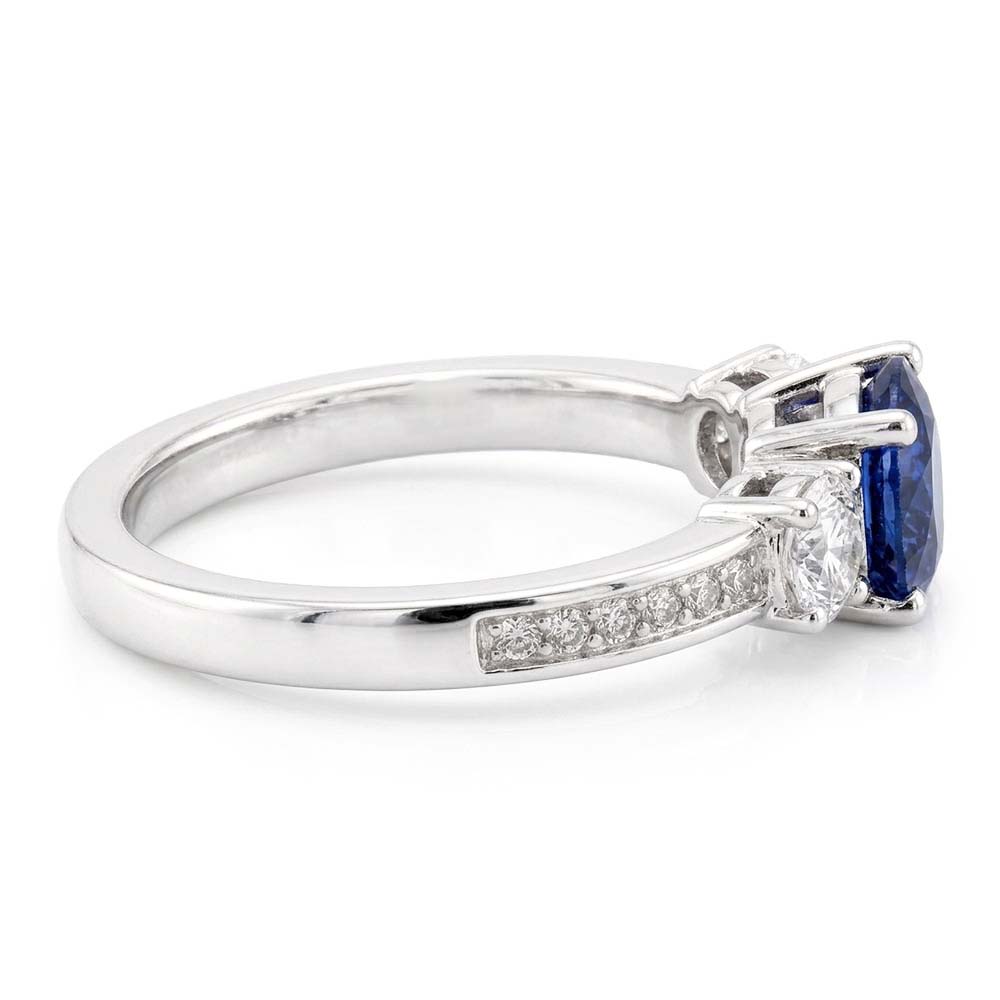 Natural Sapphire Ring 2.50ct - White Gold 14K