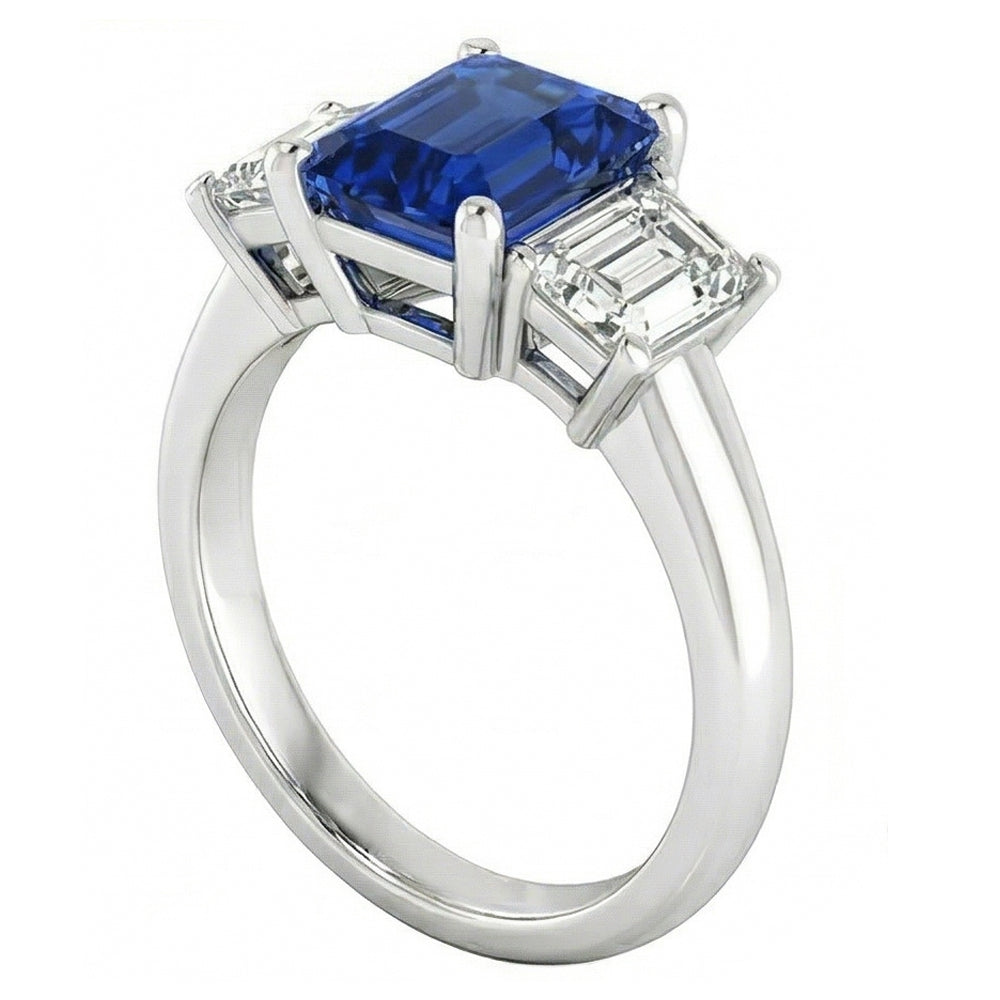 Natural Sapphire Ring 2.50ct - White Gold 14K