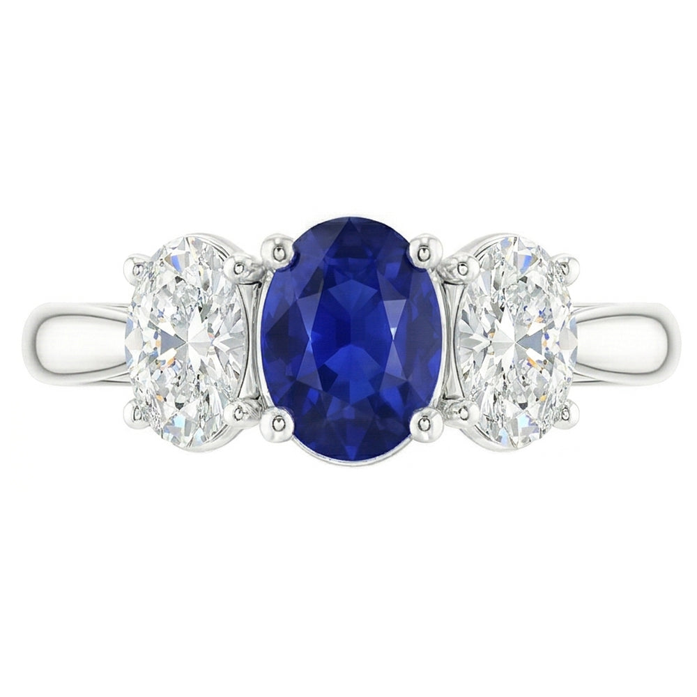 natural oval sapphire 2.50ct ring side angle