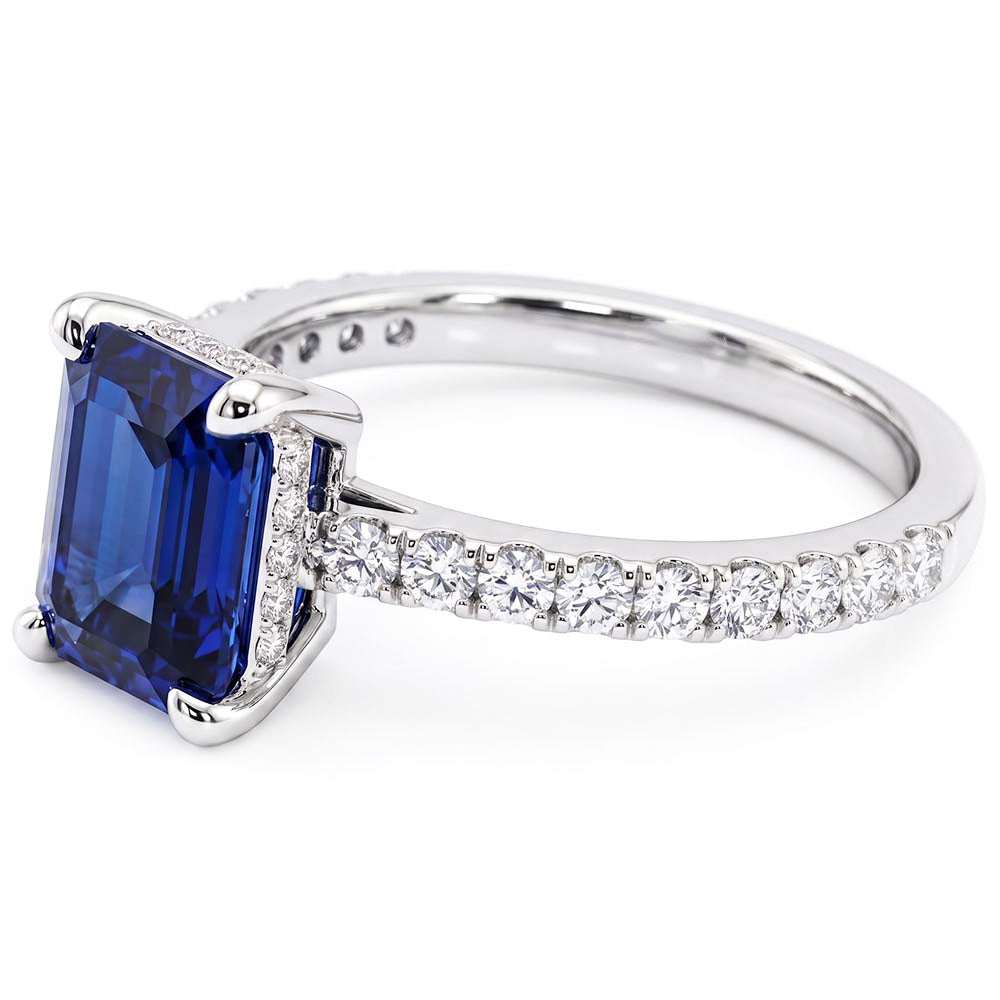 Natural Sapphire Ring 2.50ct - White Gold 14K