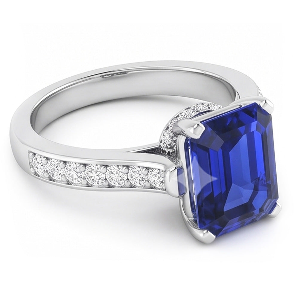 Natural Sapphire Ring 2.50ct - White Gold 14K