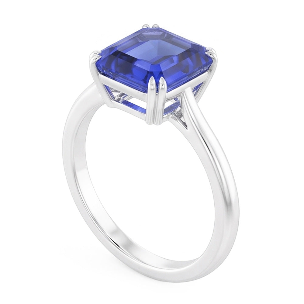 Natural Sapphire Ring 2.50ct - White Gold 14K