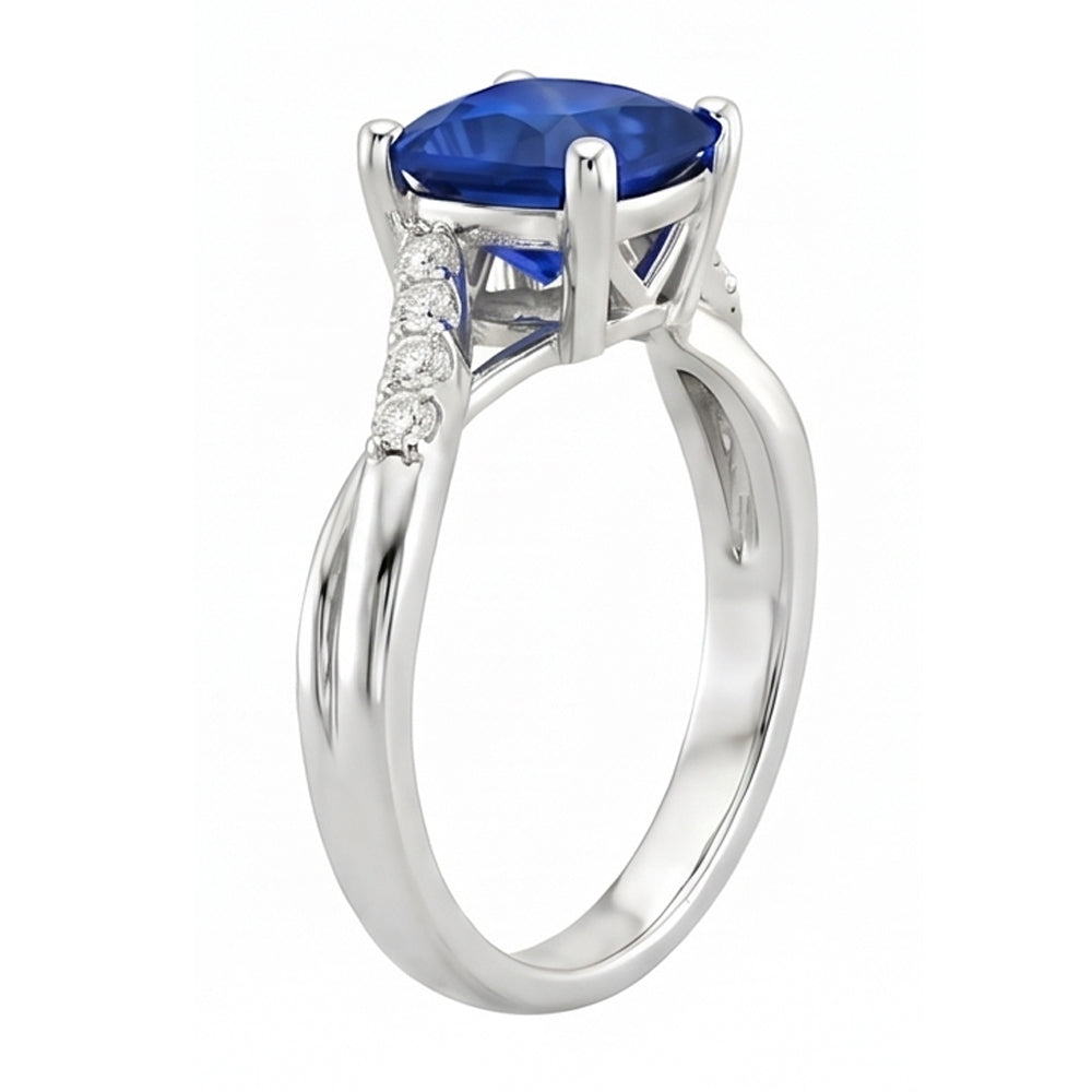 Natural Sapphire Ring 2.50ct - White Gold 14K