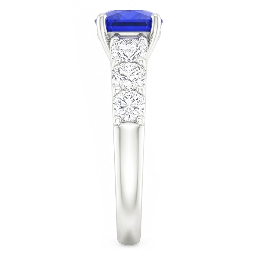 Natural Sapphire Ring 2.50ct - White Gold 14K