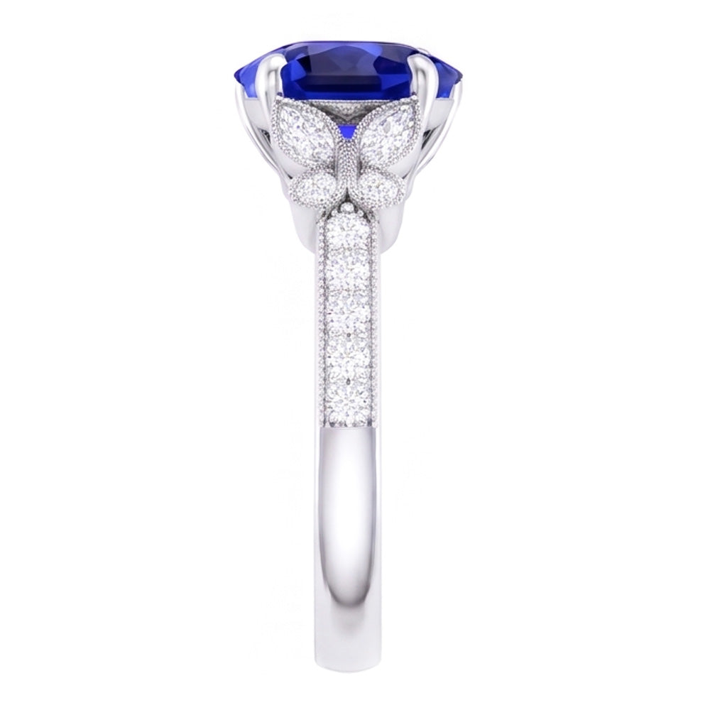 Natural Sapphire Ring 2.50ct - White Gold 14K