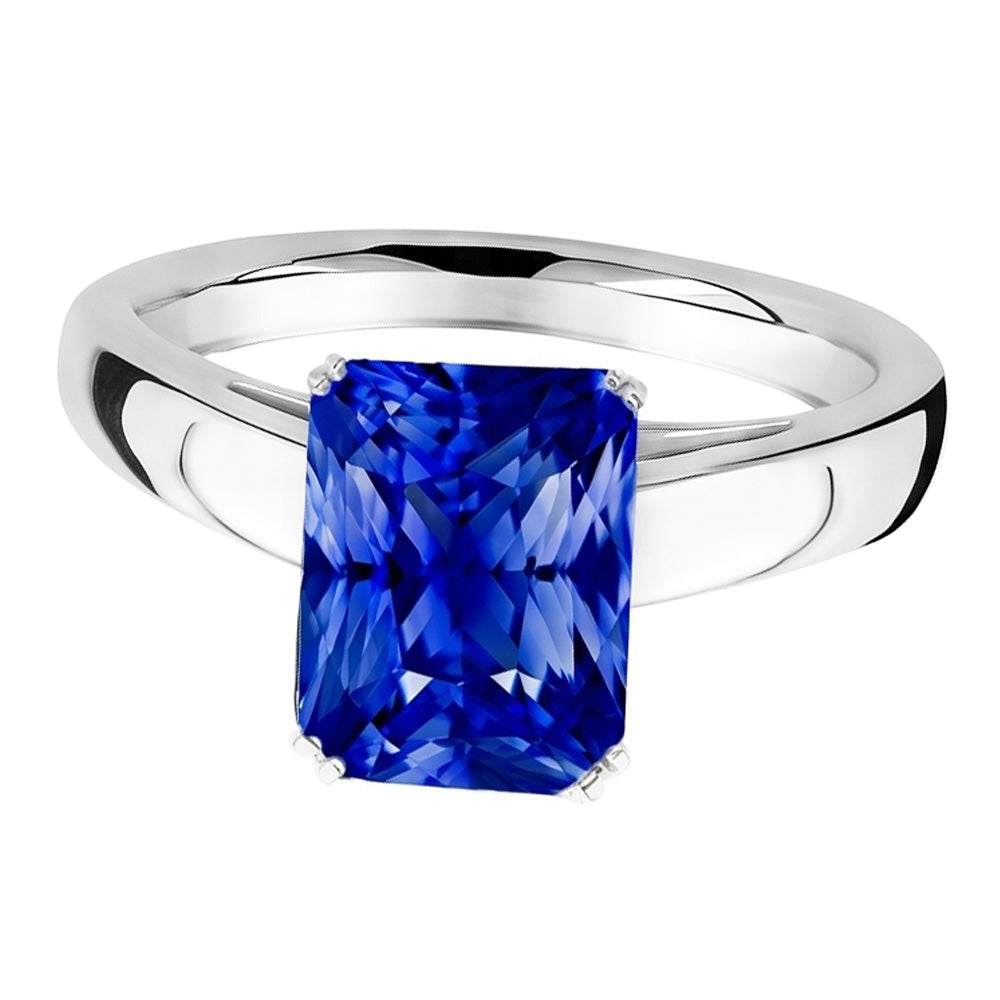 Natural Sapphire Ring 2.50ct - White Gold 14K