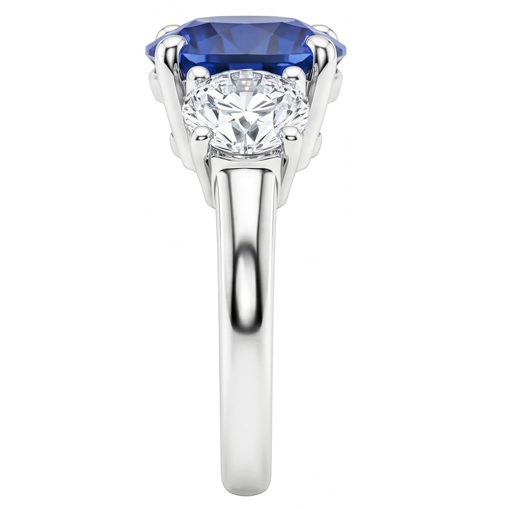 Natural Sapphire Ring 2.50ct - White Gold 14K