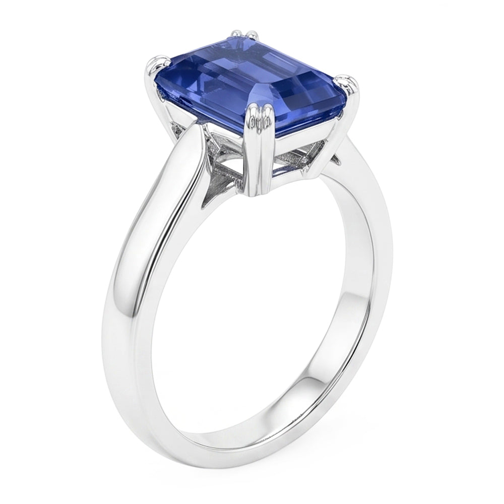 Natural Sapphire Ring 2.50ct - White Gold 14K