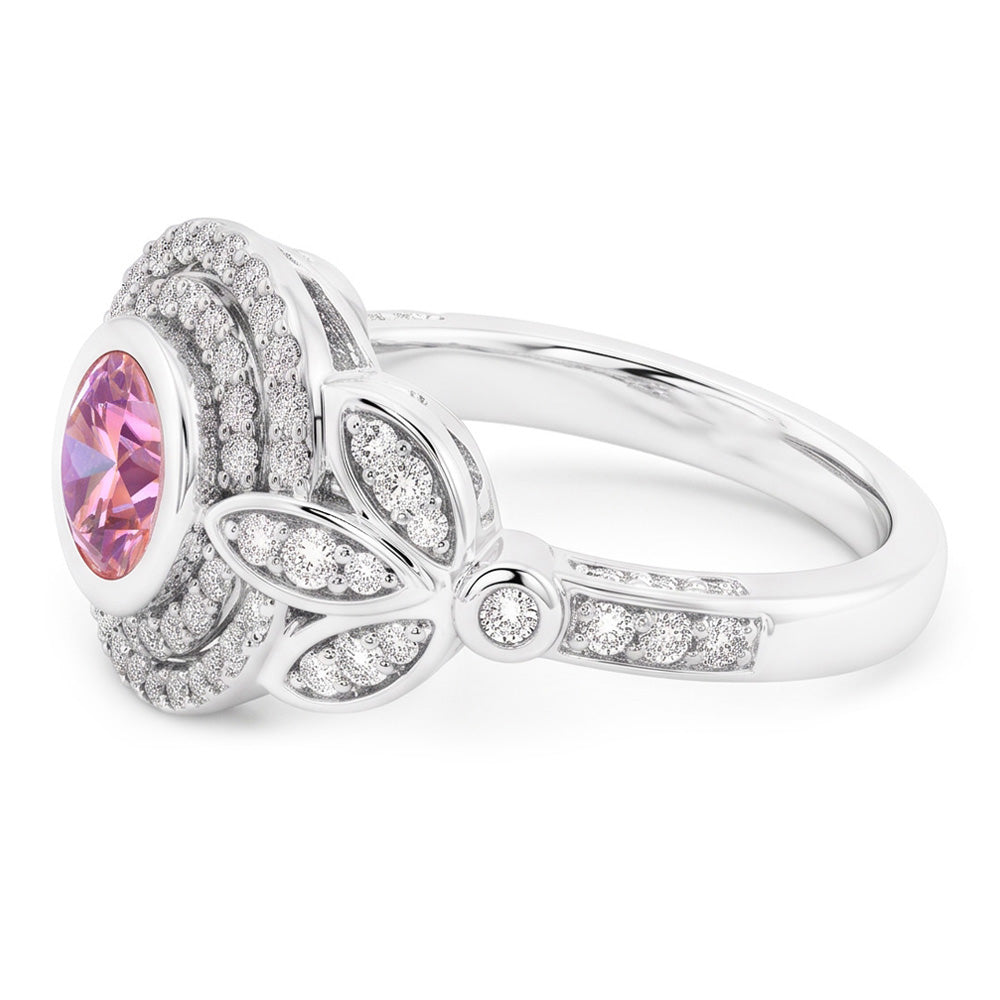 Natural Sapphire Ring 2.50ct - White Gold 14K