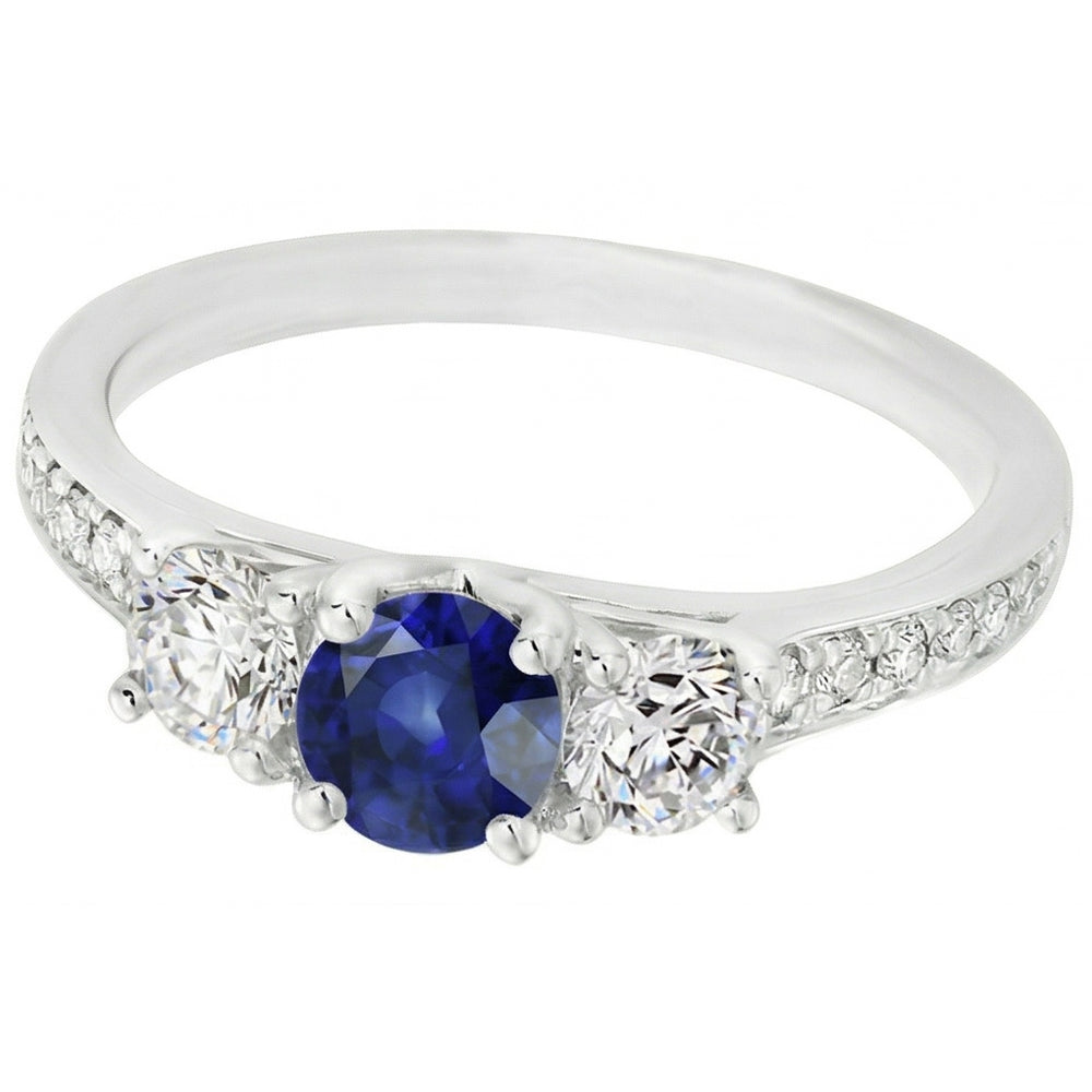 Natural Sapphire Ring 2.50ct - White Gold 14K
