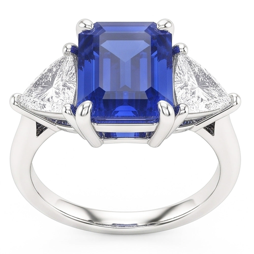 Natural Sapphire Ring 2.50ct - White Gold 14K