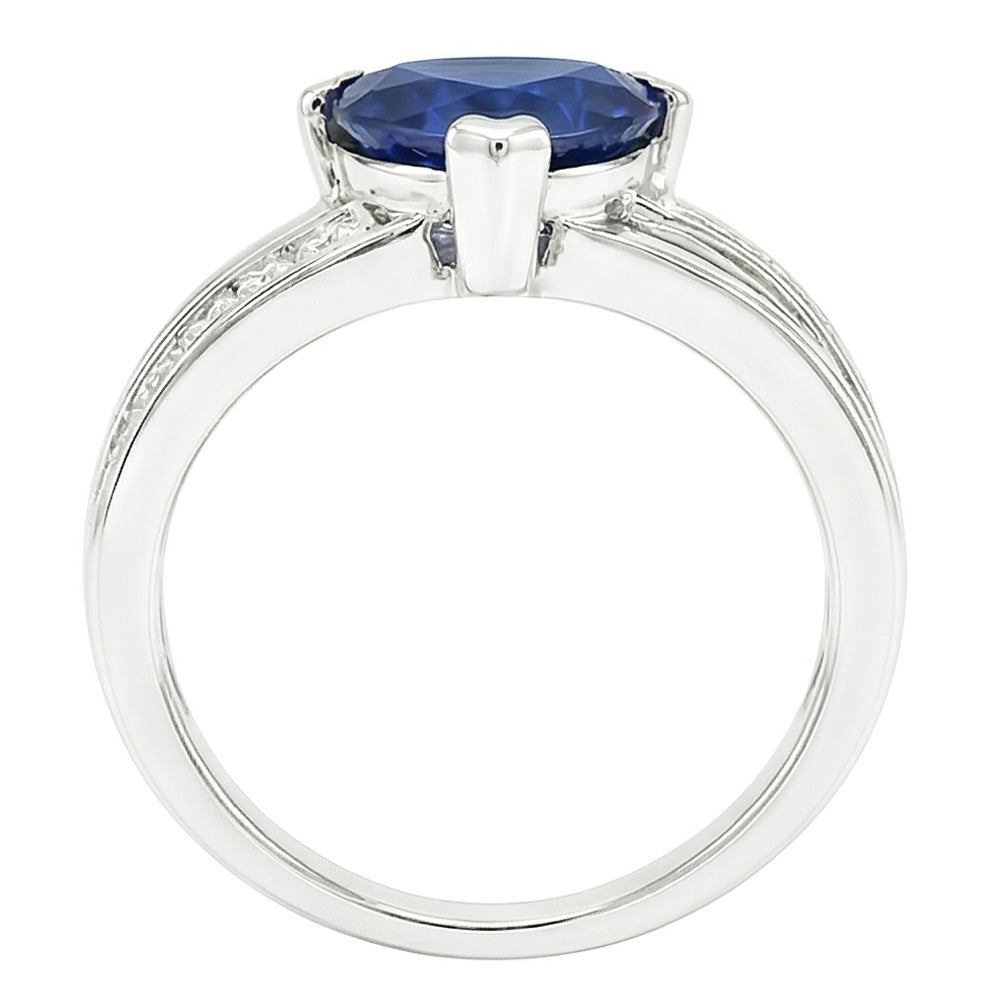 Natural Sapphire Ring 2.50ct - White Gold 14K