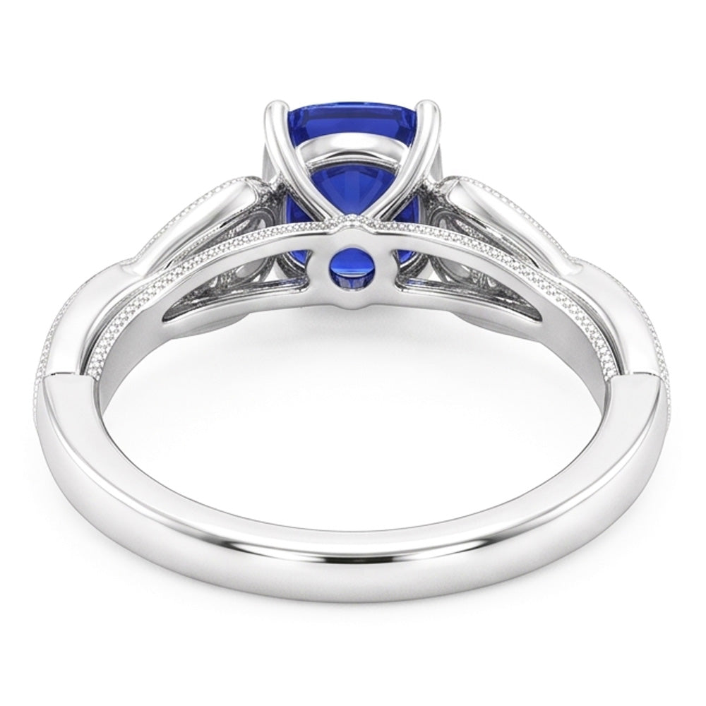 Natural Sapphire Ring 2.50ct - White Gold 14K