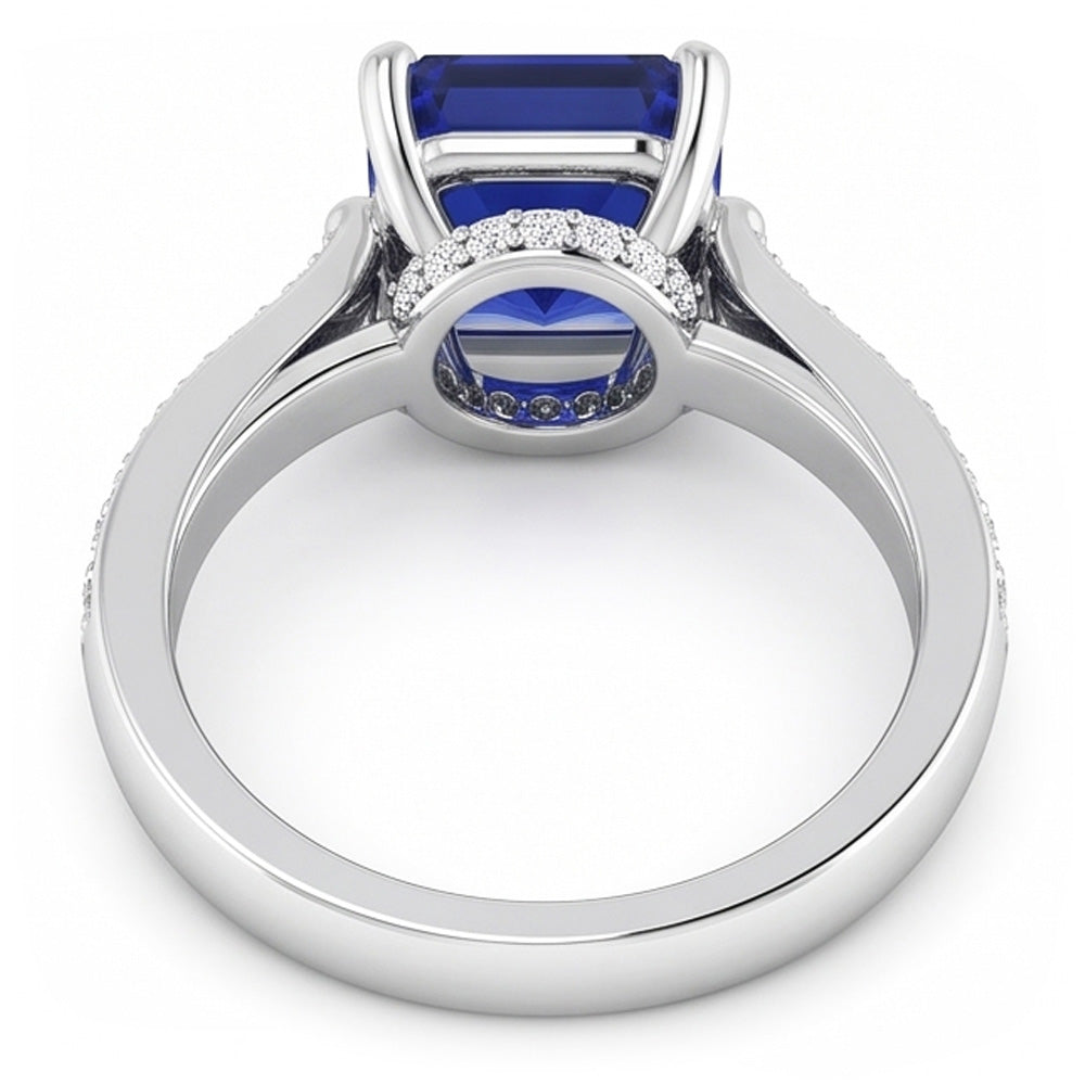 Natural Sapphire Ring 2.50ct - White Gold 14K