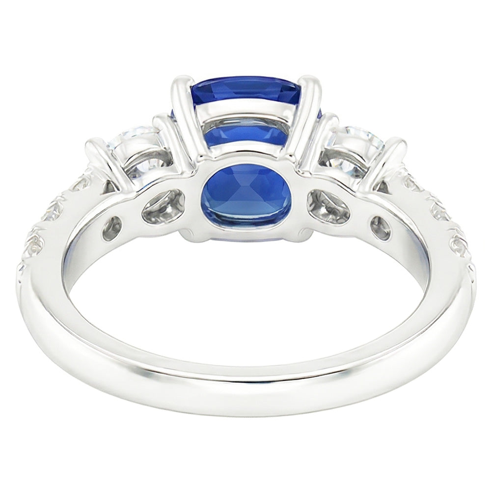 Natural Sapphire Ring 2.50ct - White Gold 14K