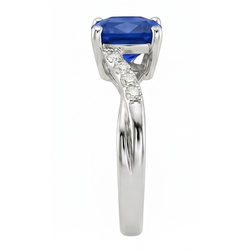 Natural Sapphire Ring 2.50ct - White Gold 14K