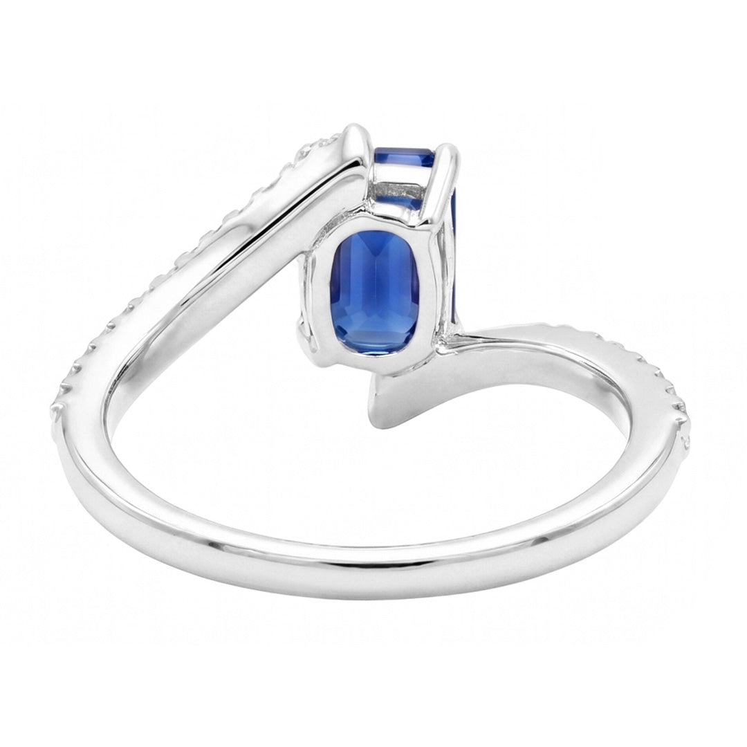 Natural Sapphire Ring 2.50ct - White Gold 14K
