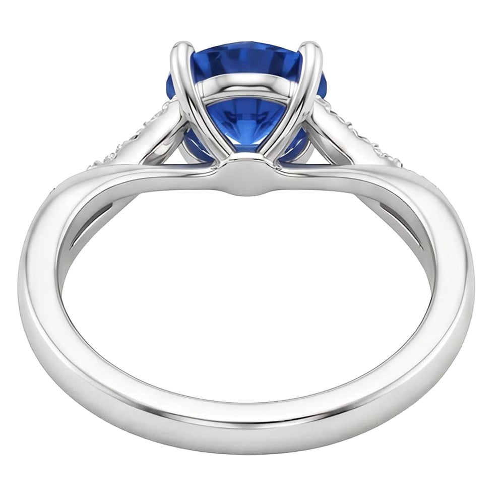 Natural Sapphire Ring 2.50ct - White Gold 14K