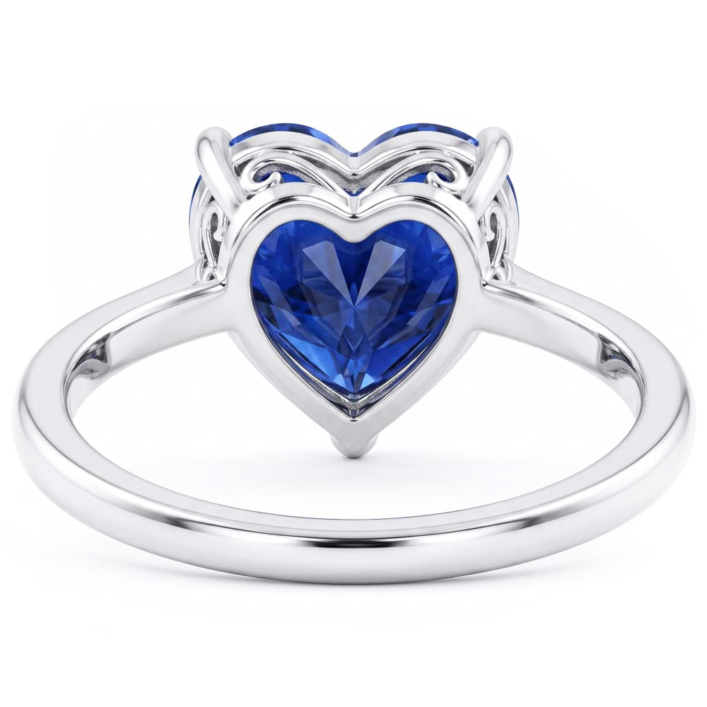 Natural Sapphire Ring 2.50ct - White Gold 14K