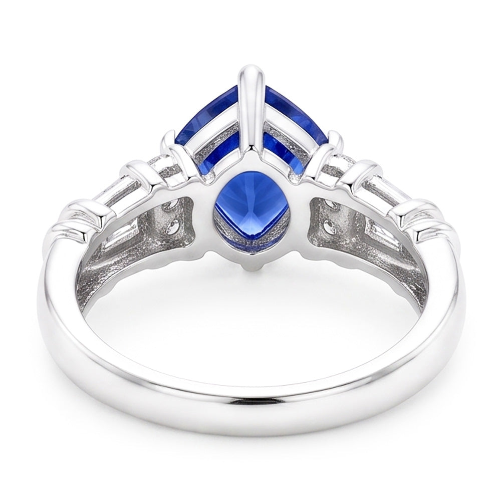 Natural Sapphire Ring 2.50ct - White Gold 14K