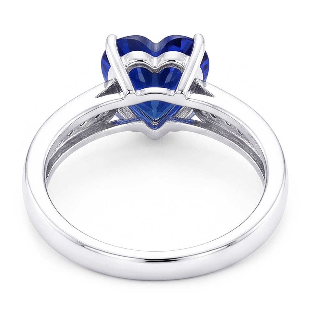 Natural Sapphire Ring 2.50ct - White Gold 14K
