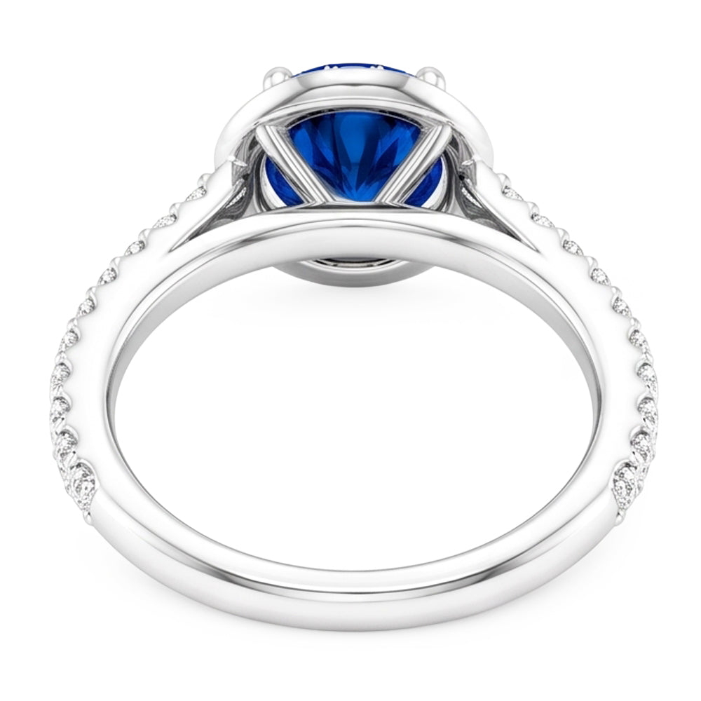 Natural Sapphire Ring 2.50ct - White Gold 14K