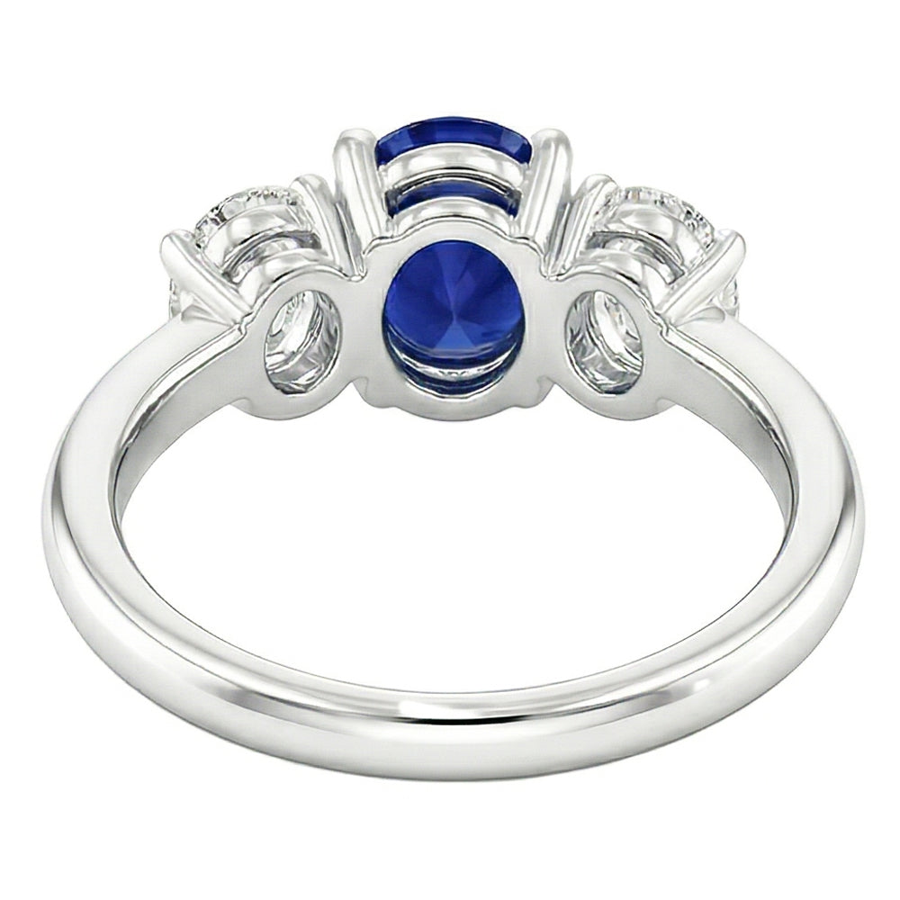 natural oval sapphire 2.50ct ring profile view