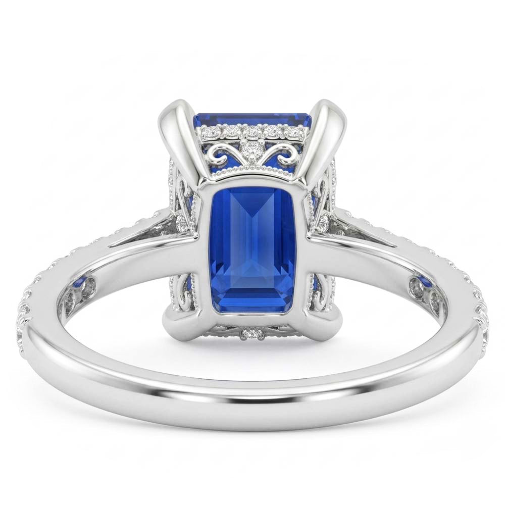 Natural Sapphire Ring 2.50ct - White Gold 14K