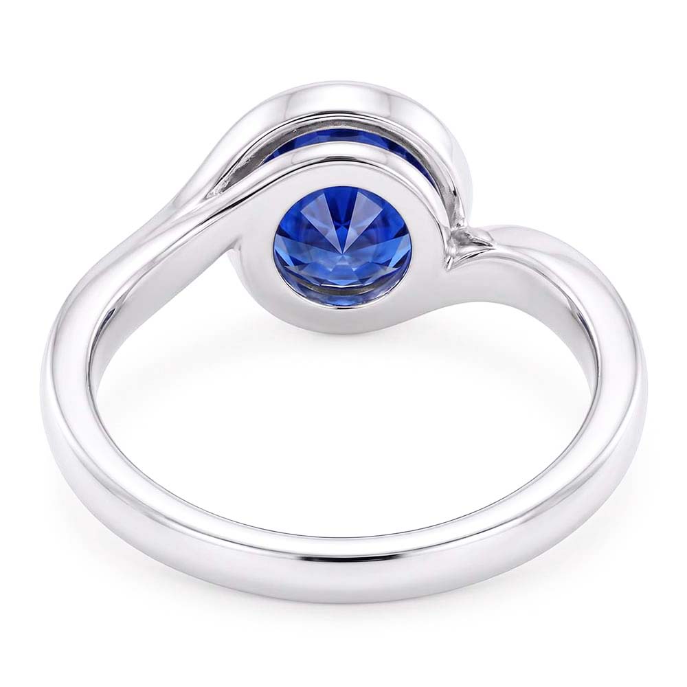 Natural Sapphire Ring 2.50ct - White Gold 14K