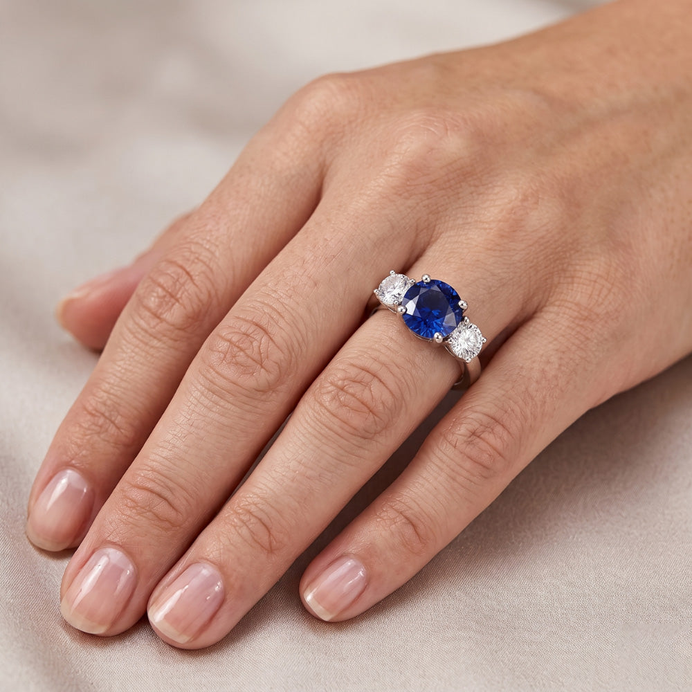 Natural Sapphire Ring 2.50ct - White Gold 14K