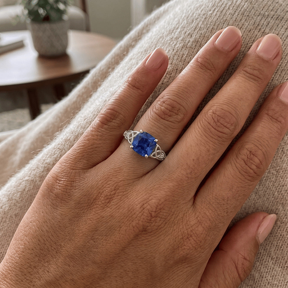 Natural Sapphire Ring 2.50ct - White Gold 14K