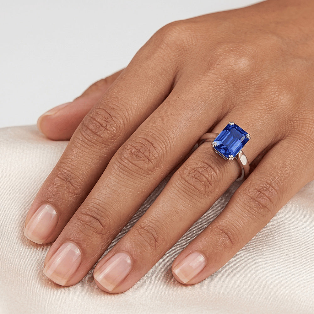 Natural Sapphire Ring 2.50ct - White Gold 14K
