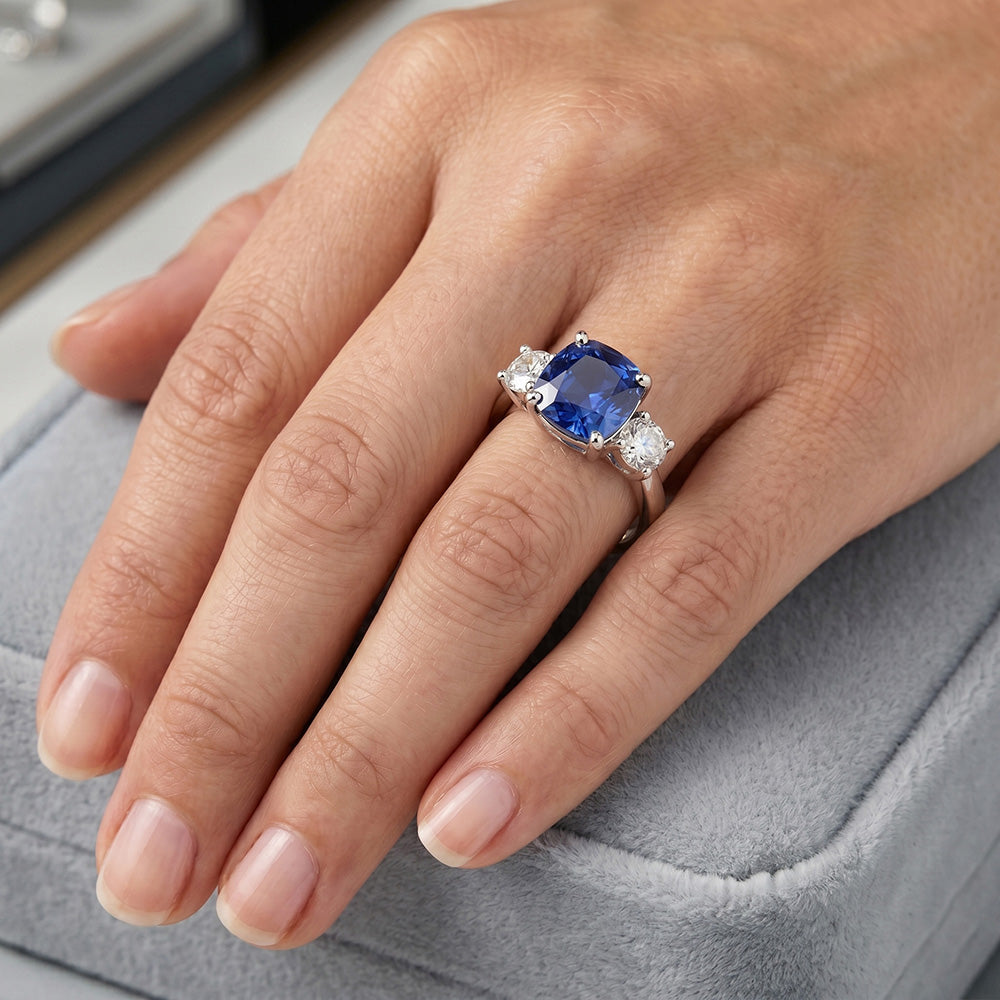 Natural Sapphire Ring 2.50ct - White Gold 14K