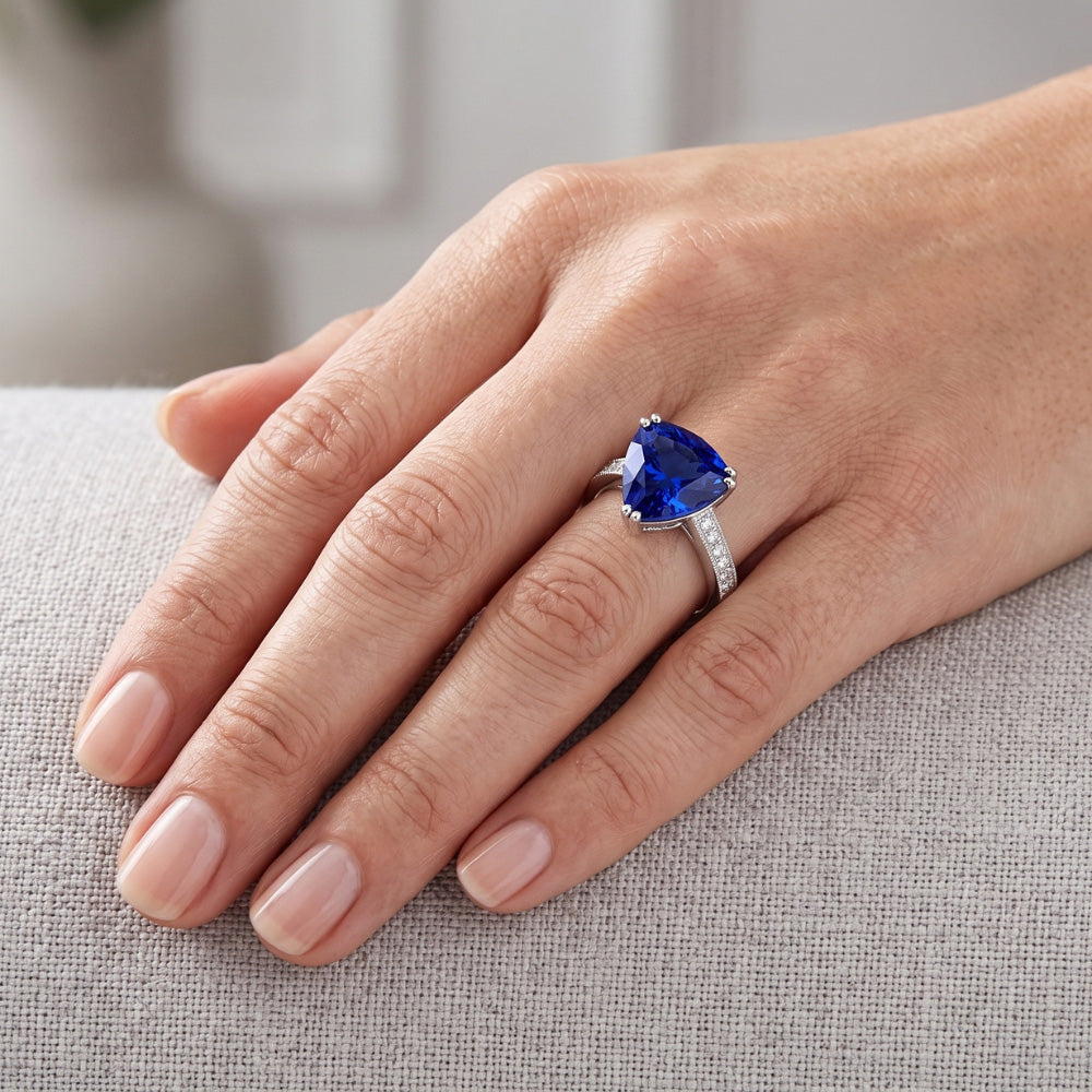 Natural Sapphire Ring 2.50ct - White Gold 14K
