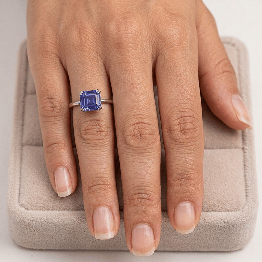 Natural Sapphire Ring 2.50ct - White Gold 14K