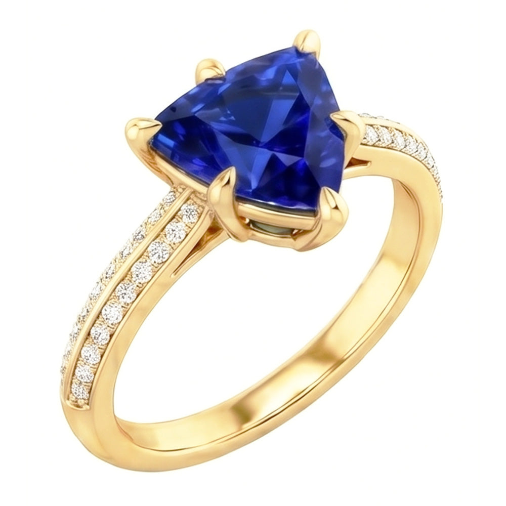 Natural Sapphire Ring 2.50ct - Yellow Gold 14K