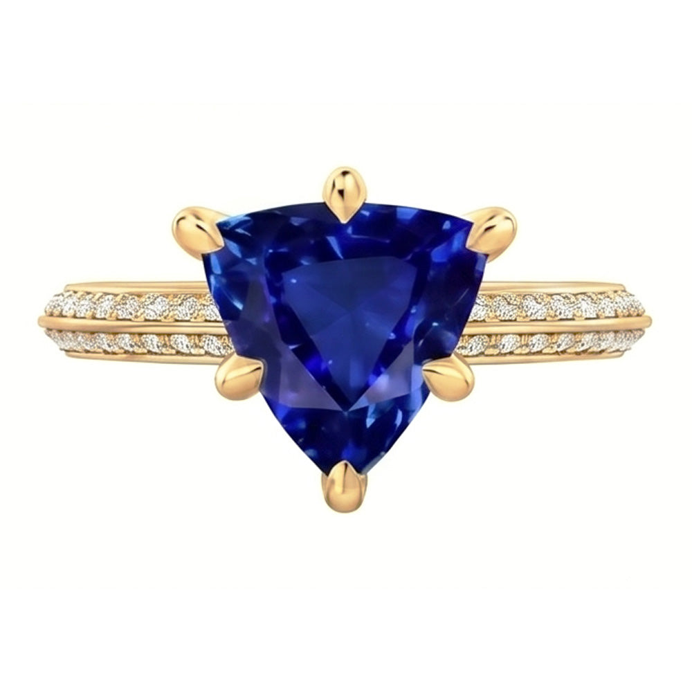 Natural Sapphire Ring 2.50ct - Yellow Gold 14K